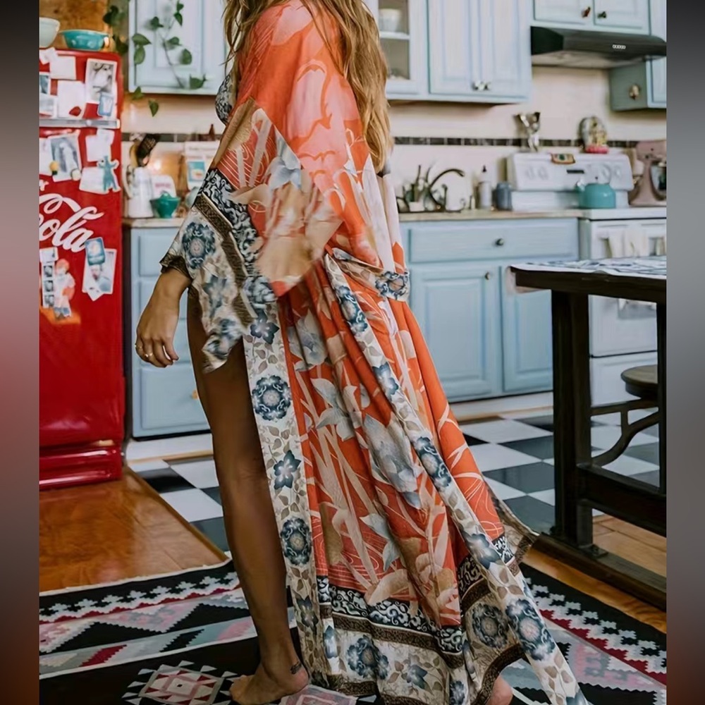 Vibrant Floral Bohemian Style - LightweightNon-Stretch Viscose